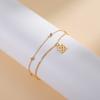 Cazador Barcelona Flower Bracelet Stainless Steel Smile Leaves Bow Tie Planet Charm Double Layer Beads Chain for Women Jewelry