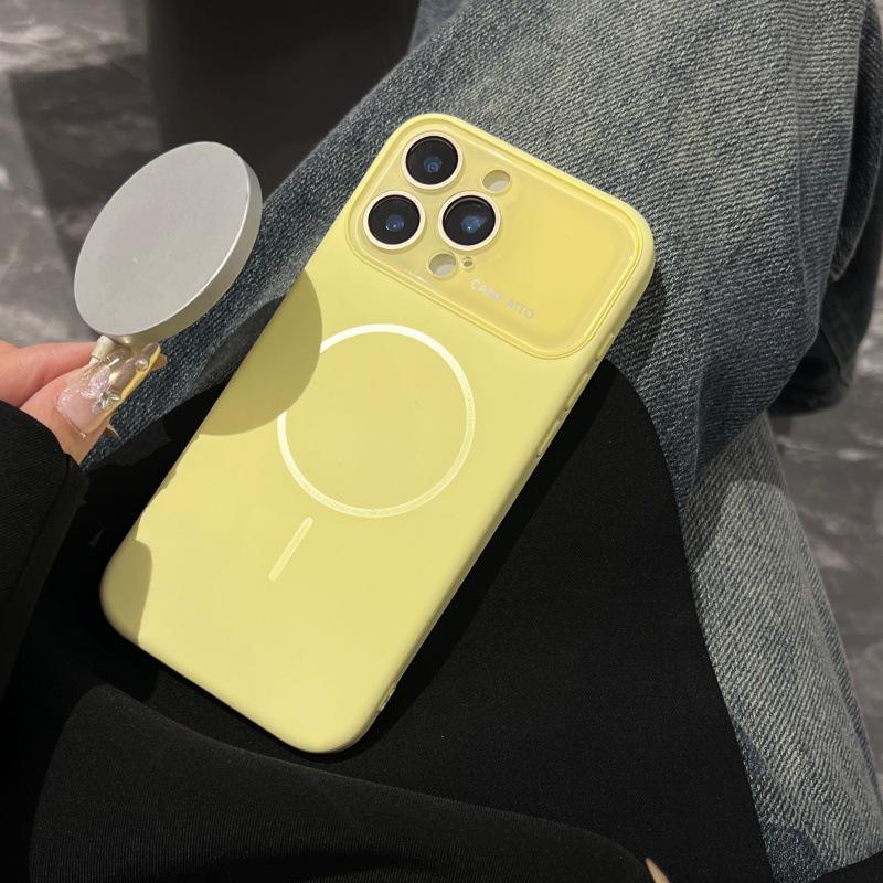 Тонкий магнитный чехол-кольцо для iPhone 17 Pro Max, Большое окно, Силикон, Полная защита для Apple 16 Pro