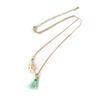 [N7058] - 'Navajos' Designer Necklace Pink Gold Green