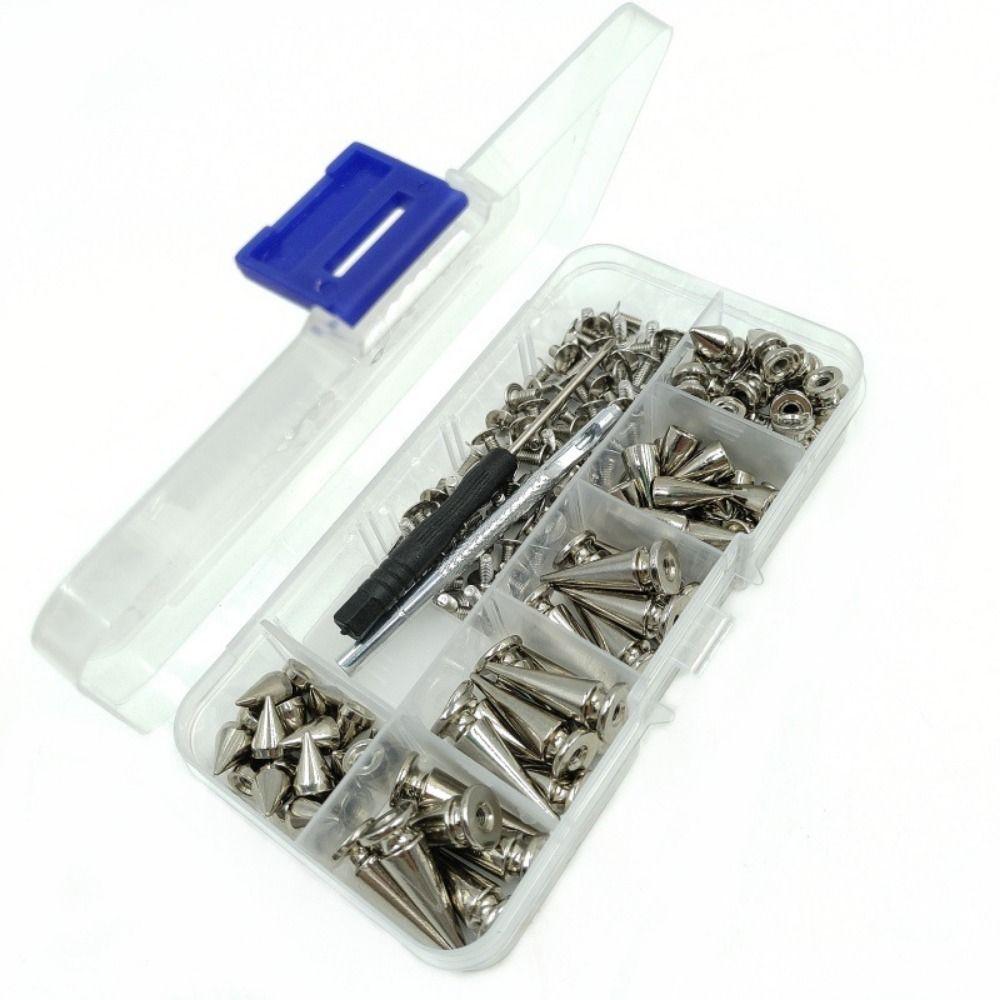 80 Sets DIY Decoration Punk Rivet Mixed Size Back Studs & Spike Cone Screw  Leather Craft