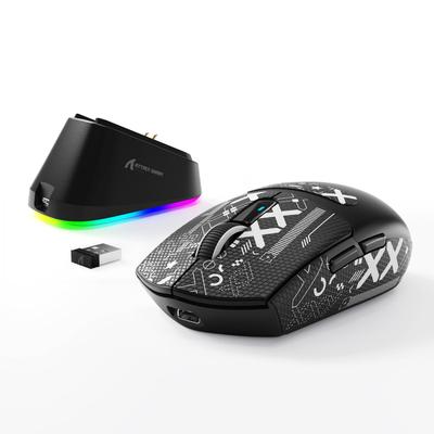ATTACK SHARK Беспроводная игровая мышь G3PRO с RGB-подсветкой, зарядкой, более 100 миллионов нажатий, 180 часов работы от батареи 500 мАч, высокое разрешение 25000 DPI, BK52820, хват Red Web, драйвер 2,4 ГГц