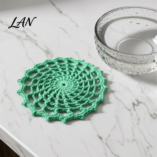 Gothic Coasters for Drinks Spider Web Crochet Coaster, Handmade Knitted Drink Mat, Aesthetic Table Spooky Mats Protection Mats, Heat Resistant