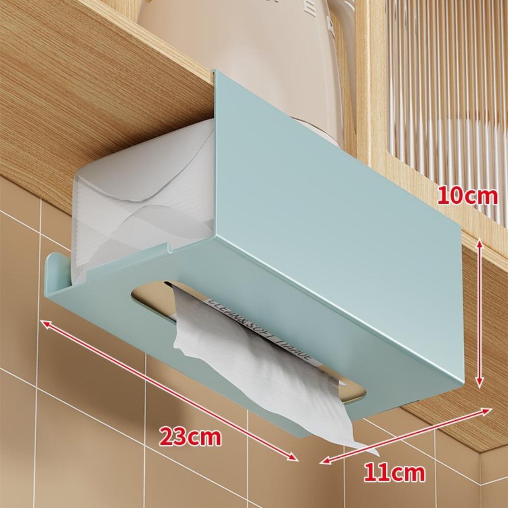 Punch-Free Wall-Mounted Tissue Rack Moisture-proof Napkin Storage Holder Under Cabinet