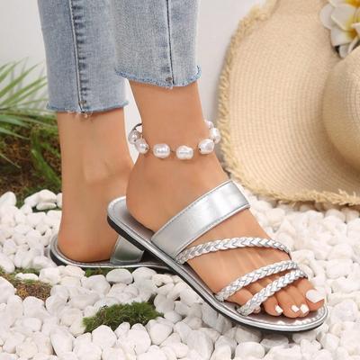 Модные женские повседневные плюс пляжные тапочки Женские легкие ремешки Слипоны Гладиаторские сандалии Слайды Женские летние сандалии на плоской подошве