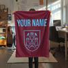 Custom Name,West Ham United Printed Flannel Blanket, soft throw for bedroom sofa, washable, Christmas present, great gift.