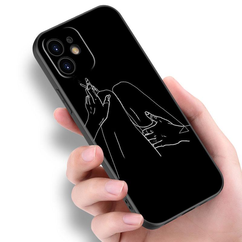 Черный сексуальный чехол с изображением розы Lover для Apple iPhone 14 13 12 Mini 11 Pro Max 7 8 XR X XS 7 8 Plus SE 2020 2022, мягкий чехол