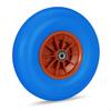 Relaxdays Roue De Brouette Caoutchouc 4.00-6, De Rechange Axe, Increvable, Essieu, 3 Adaptateurs, 100 Kg, Bleu-rouge