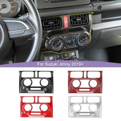 Панель управления кондиционером автомобиля ABS, декоративные наклейки, панель для Suzuki Jimny 2019 года, аксессуары для интерьера с принтом из углеродного волокна