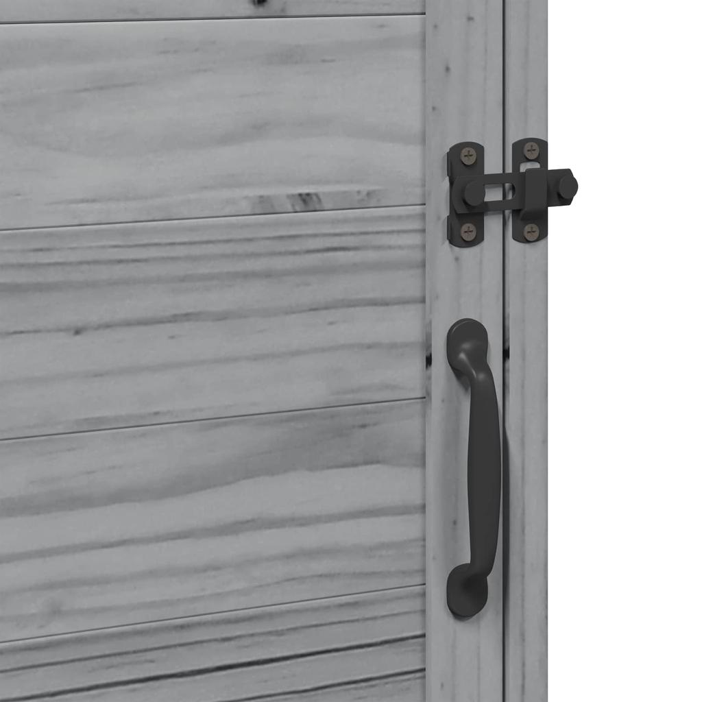 Garden Shed Gray 59 x 56 x 113.5 cm Solid Spruce Wood