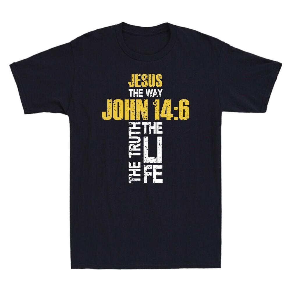 Jesus The Way Truth Life John 146 Christian Bible Verse Retro Unisexs Tshirt Tee