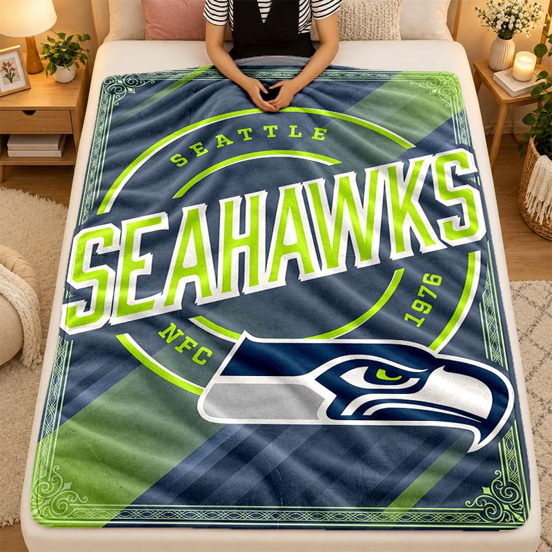 Фланелевое одеяло Seattle Seahawks Теплое Мягкое Плед для Дивана Кровати Гостиной