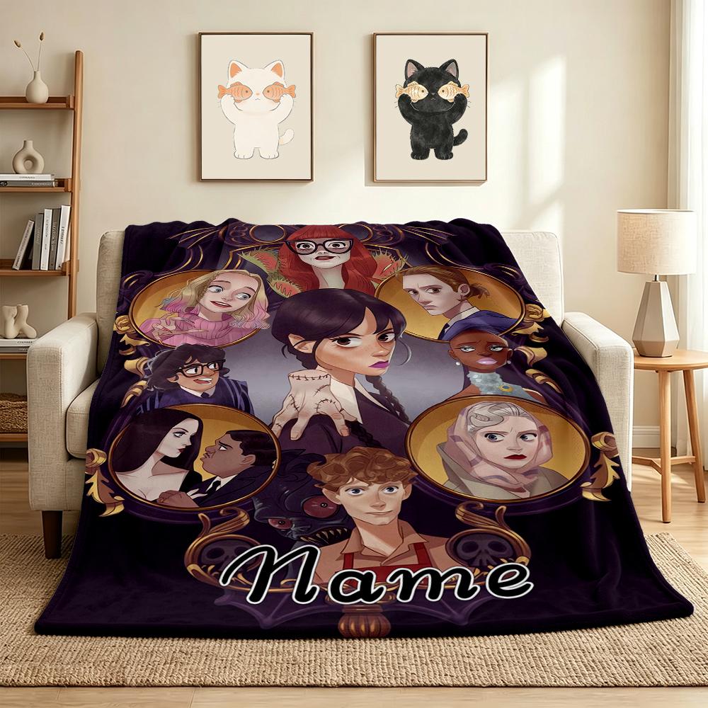 Custom Name Night Cello Flannel Blanket Throw Blanket Soft Warm Sofa Bed home Decor Unique Gift