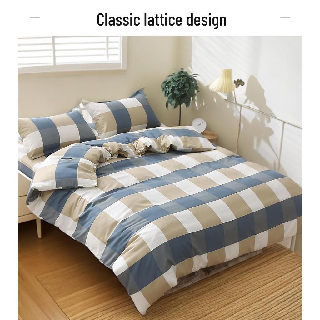 Class A Brushed Fabric Four-Piece Bed Sheet Set - Skin-Friendly, Ideal for Dorms