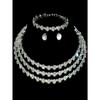 4-piece Women's Jewelry Set with Rhinestones, Multi-layer Collars, Earrings, Bracelets, Wedding Party Accessories