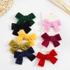 2Pcs Children's Hair Accessories Flannel Bow Hairpin Side Clip Fashion Velvet Belt Girl Hairpin Top Clip