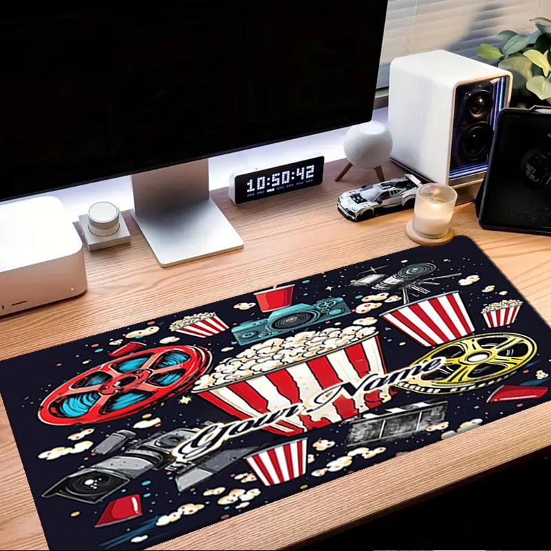 1PC Custom Name Movie Night Essentials Mouse pad, keyboard and mouse desk pad, for computer notebook  Birthday Gift For Any Room Or Office