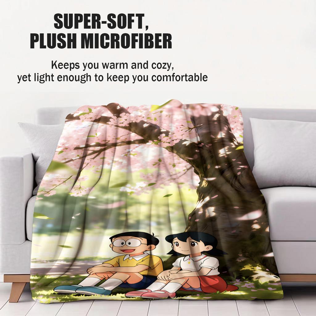 NobitaShizuka Under Cherry Blossom Tree Blanket For Office Travel Comfort Leisure Camp Multifunctional Universal Blanket Gife