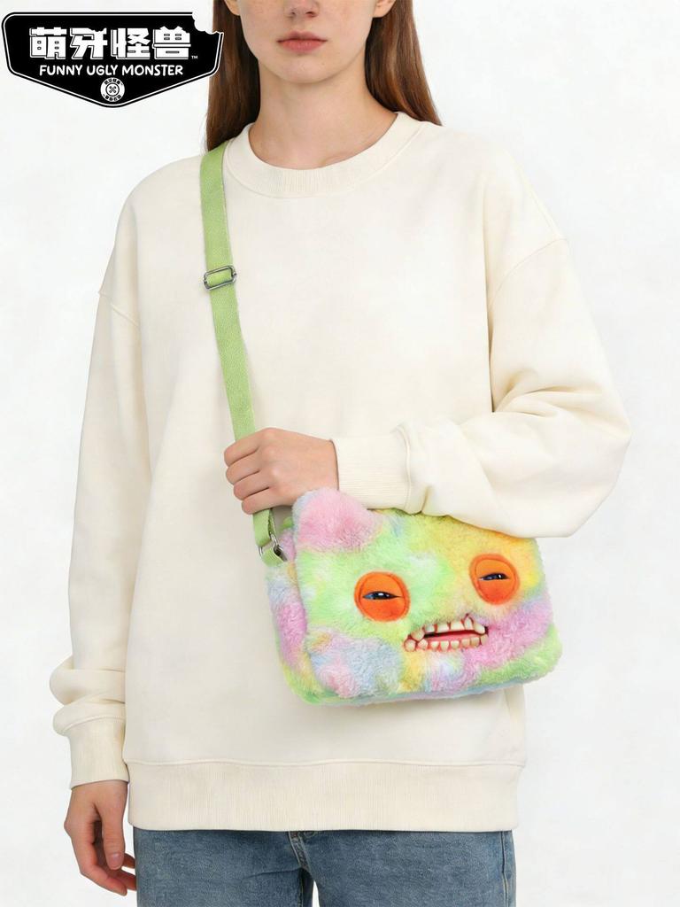 Mr Buttons Screech Black Monster Crossbody Bag Ugly Cute Doll Shoulder Bag Street Fashion Casual Wear Collectible Gift