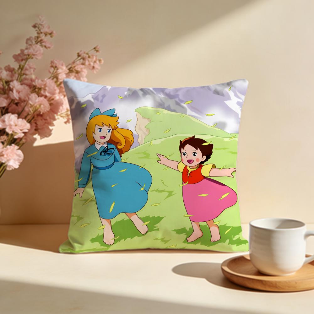 Trendy HHeidi Girl of the Alpsed Cushion Cover Stylish Washable Pillow Cover Ideal for Couch Bedroom Car Decoration