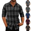 Mens Button Down Shirt Casual Flannel Plaid Slim Fit Long Sleeve Spread Collar Lightweight Tops