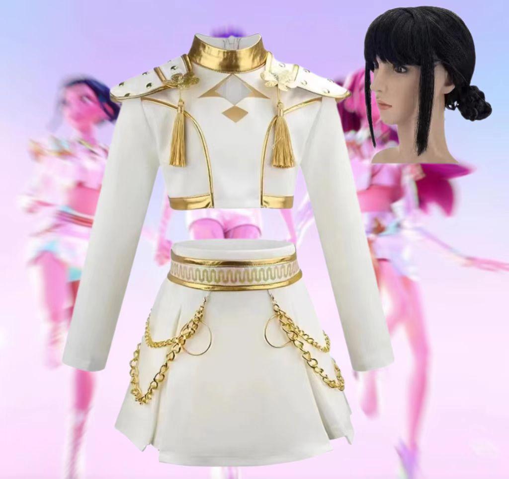 Костюм для Хэллоуина Карнавал Идол Ролевая игра Девочки K-Pop Певица Зои Косплей Костюм Парик реквизит Набор Детский День Рождения Аниме одежда