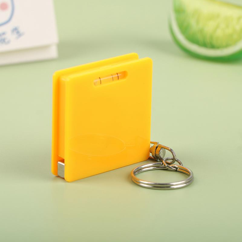 1M Portable Mini Multifunctional Keychain Square Steel Tape Measure With Gradienter