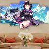 5 Pieces Wall Art Canvas Painting Anime Sexy Swimsuit Girl Figure Posters Modular Pictures Home Modern Living Room Decoration