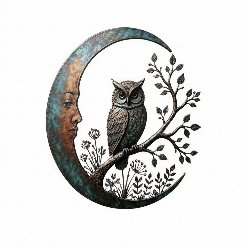Crescent Moon Metal Wall Decor Lightweight for Garden Room, Entryway