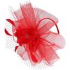 Шляпка-fascinator для женщин Свадебная Сетчатая Коктейльная Заколка для Волос и Ободок Красная Шляпа для Чаепития Аксессуары для Особых Случаев
