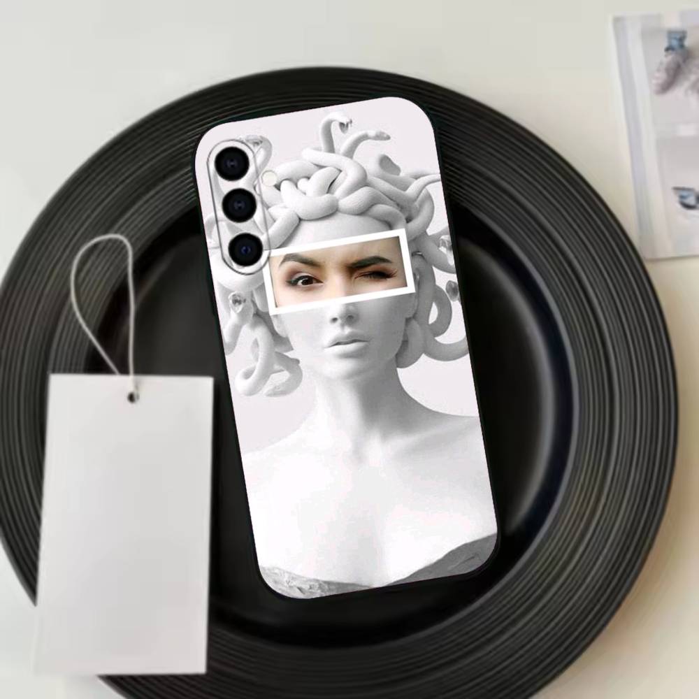 Medusa Greek M-Mythology Phone Case Black Silicone Soft For Samsung Galaxy A73,A72,A71,A70,A53,A52,A51