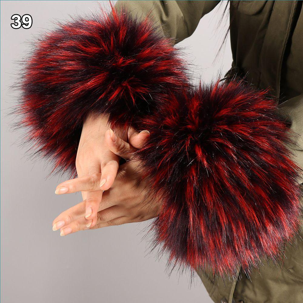 Аксессуары для одежды Теплый напульсник Эластичный ветрозащитный нарукавник на запястье Искусственный мех Дамский плюшевый манжет