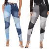 Jeans Vintage Pockets Bottoms Trousers Women Splicing High Elasticity Skinny Jeans Pants for Ladies