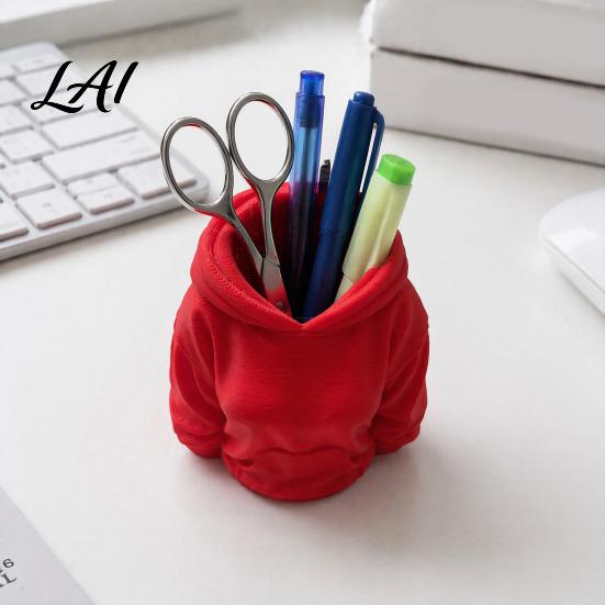 Student Pen Holder 3D Printed Hoodie Holder Women Hooded Sweatshirt Pencil Storage Space Saving Desk Organizer Container Stationery Box for