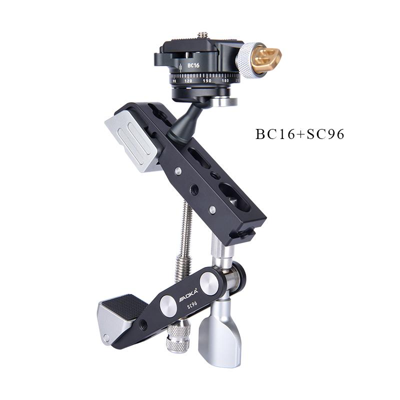 AOKA SC96 Super Travel Clamp Aluminum Alloy Tripod Mount Clip Bracket Holder for Camera