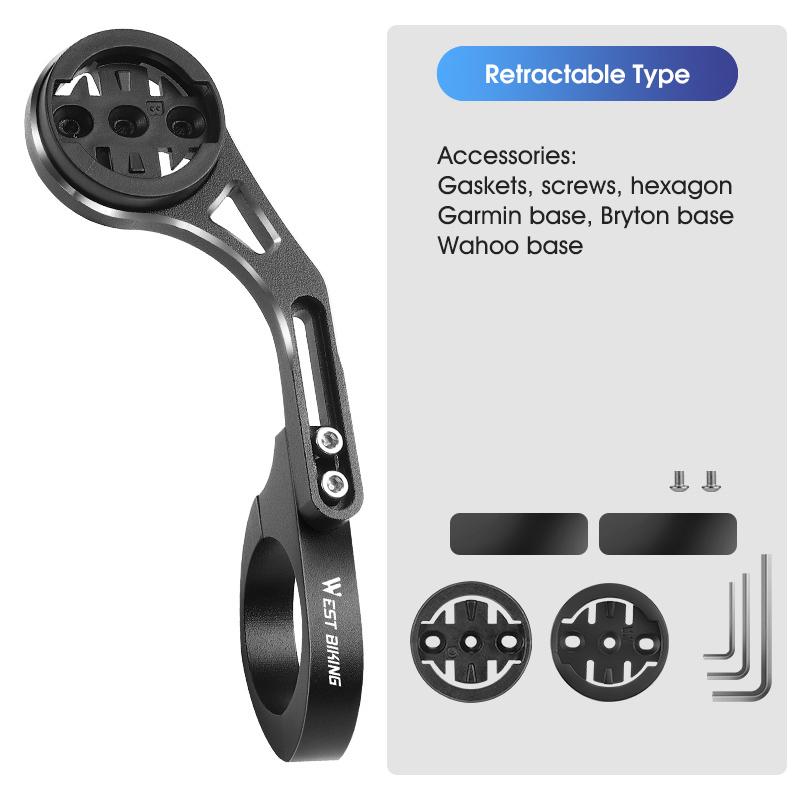 WEST BIKING Bicycle Computer Holder Multifunctional Extension Bracket Adjustable Camera Stand Gamin Bryton Bracket Gopro Mount