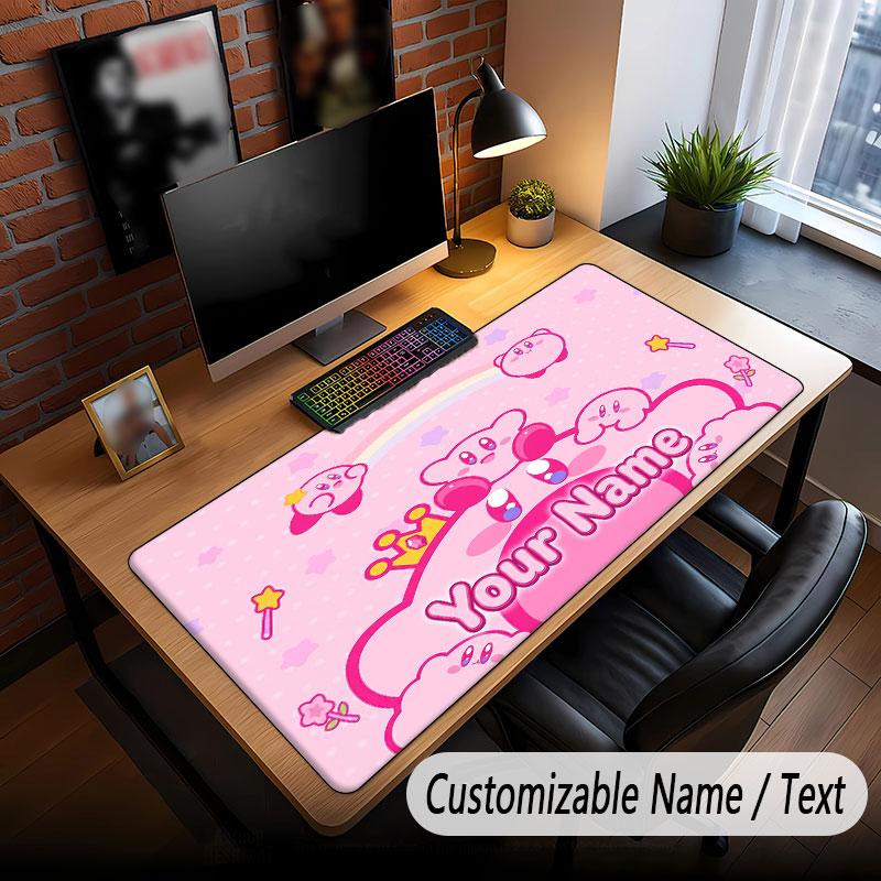 Custom Name Text Big Mouse Pad,Kirby Soft Non Slip Extended Desk Mat For Home Office