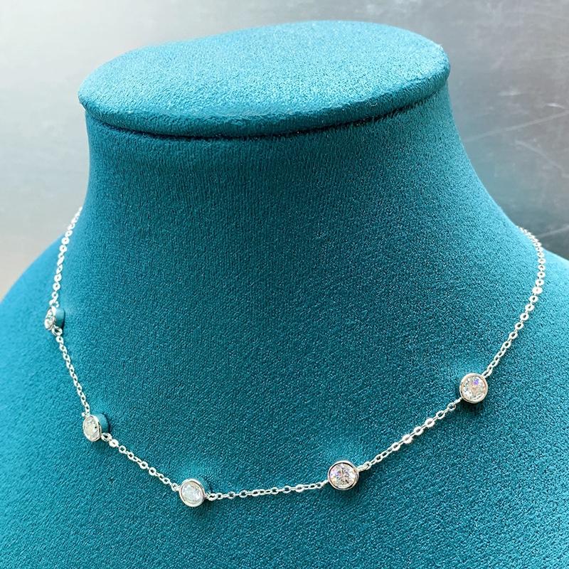 D Цвет 2,5 CT VVS1 настоящий муассанит ожерелья для женщин Роскошное ожерелье-цепочка из стерлингового серебра 925 пробы свадебный подарок