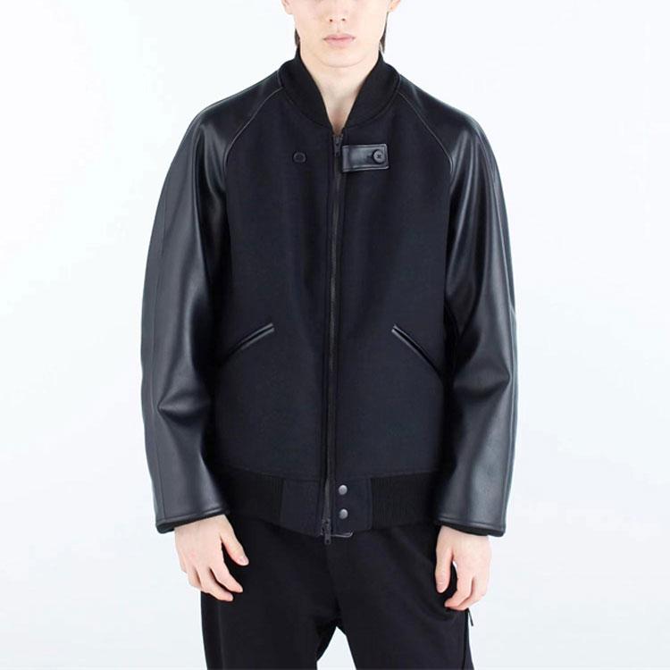 Y-3 FW22 Solid Color Zip-Up Patchwork Jacket Men Jackets Black HN4327