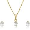 Estele Gold Plated Solitaire Pendant Set for Girls and Women
