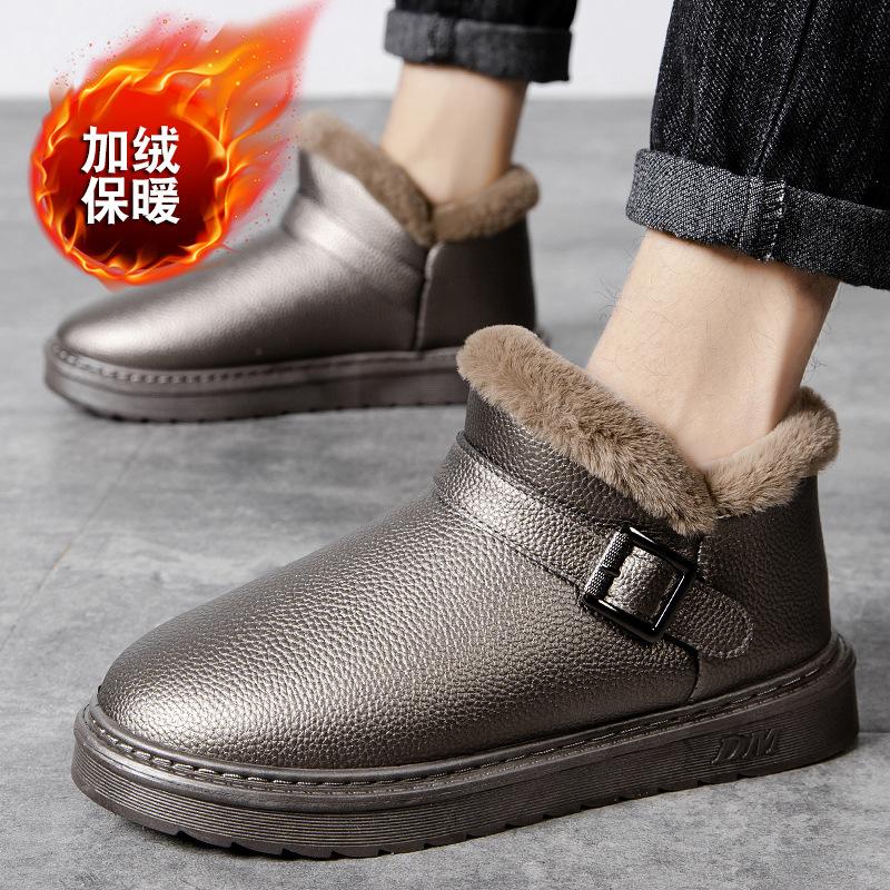 Зимняя новая мужская обувь из хлопка для севера 2025 года, теплые бархатные зимние ботинки, мужская повседневная обувь из хлопка для холодной погоды в снежные дни