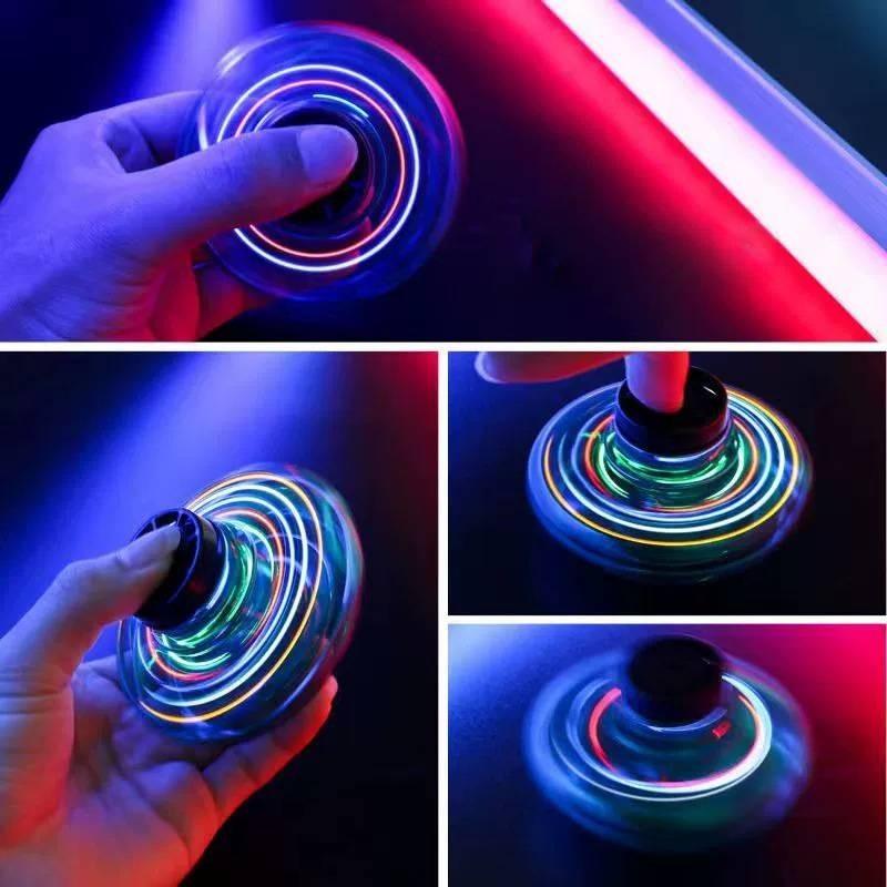 Customizable Led Glowing Ufo Fidget Spinner For Kids Stress Relief