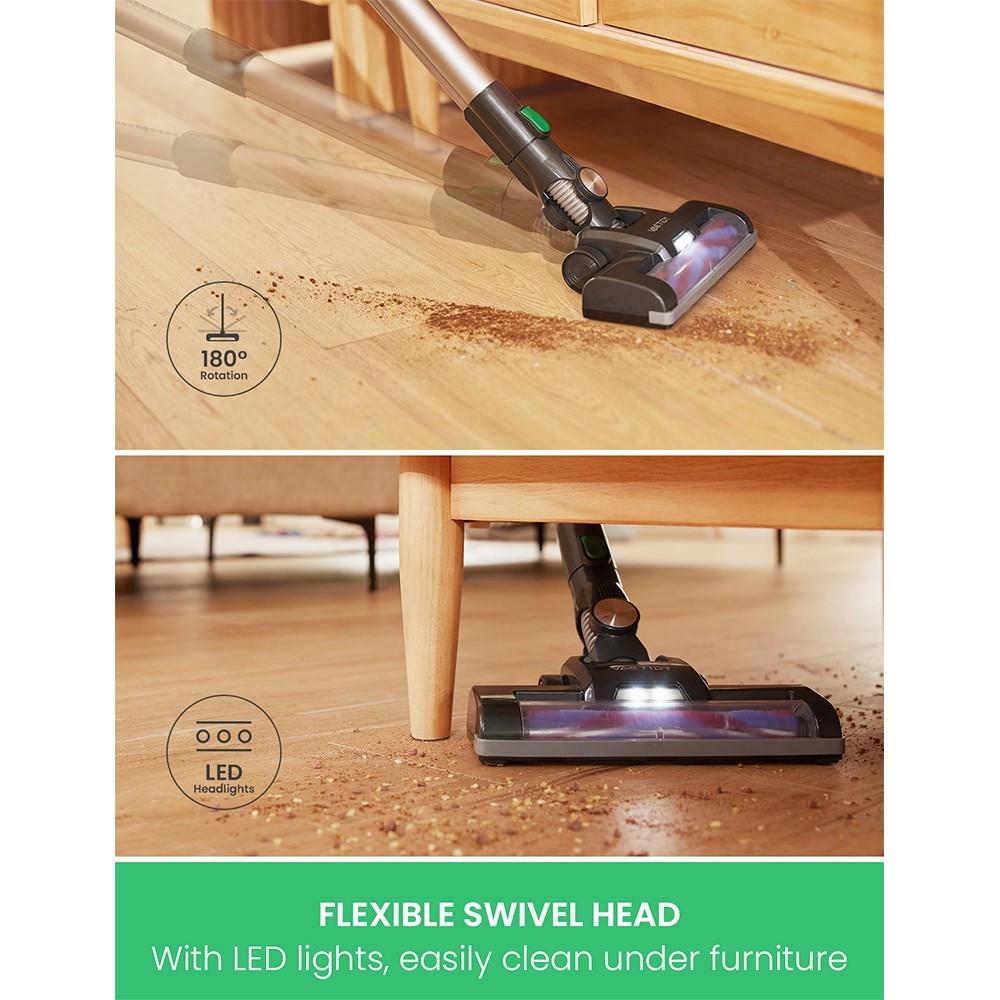 Refurbished Vactidy V8 Handheld Cordless Vacuum Cleaner, 20KPa Suction, LED Electric Brush Head, Detachable Battery, 35min Runtime