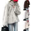 Women's Fashionable Warm Long Sleeve Solid Color Furry Collar Coat