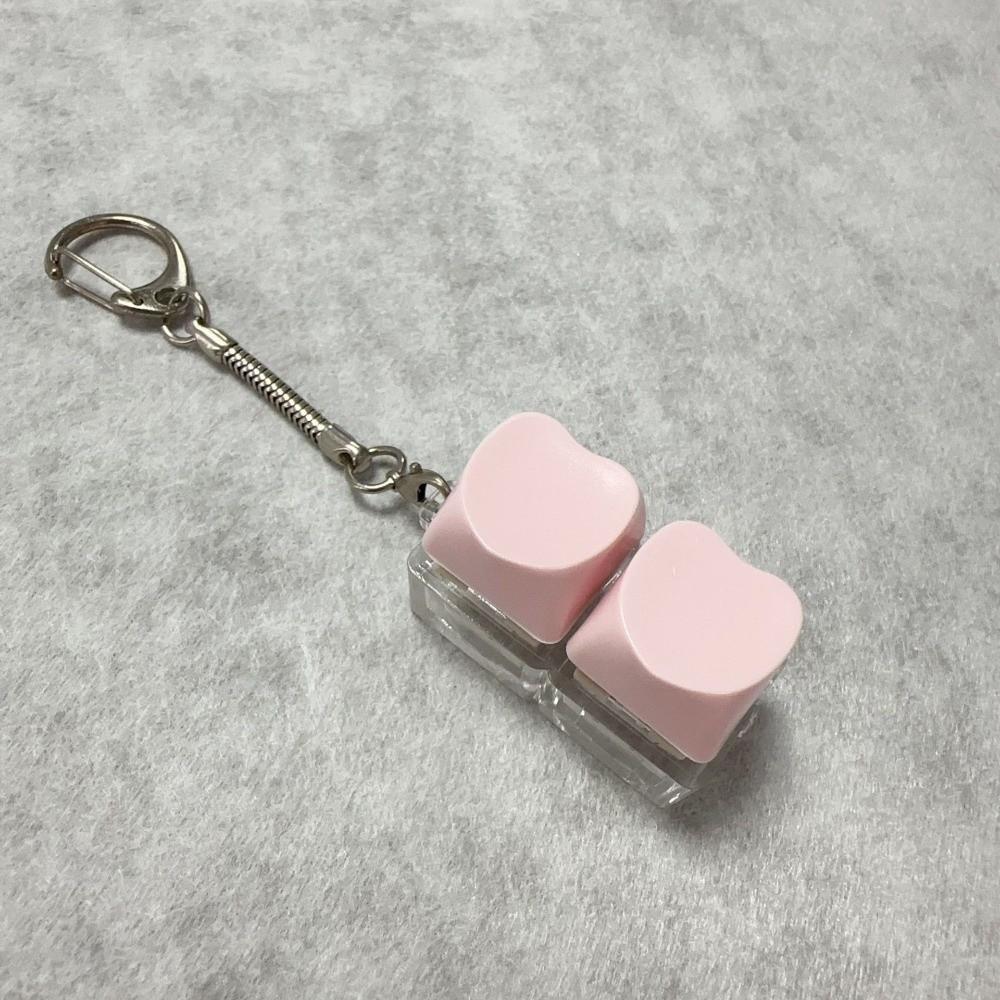 Cartoon Shape Fidget Keychain 2 Keys Decompression Toy Relaxing Finger Keyboard Adult