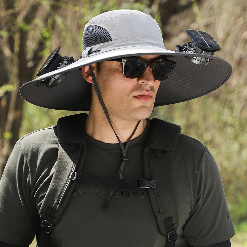 Men's Solar-Powered Cooling Hat with Fan for Outdoor Work