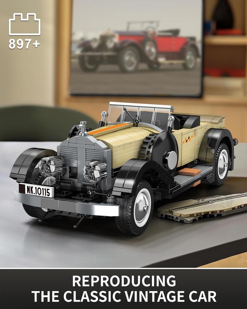 Mould King 10115 Classic Car Building Blocks MOC Retro Car Model Building Blocks a Perfect Gift for Children and Adult Collectors Ages 8 and Up Static
