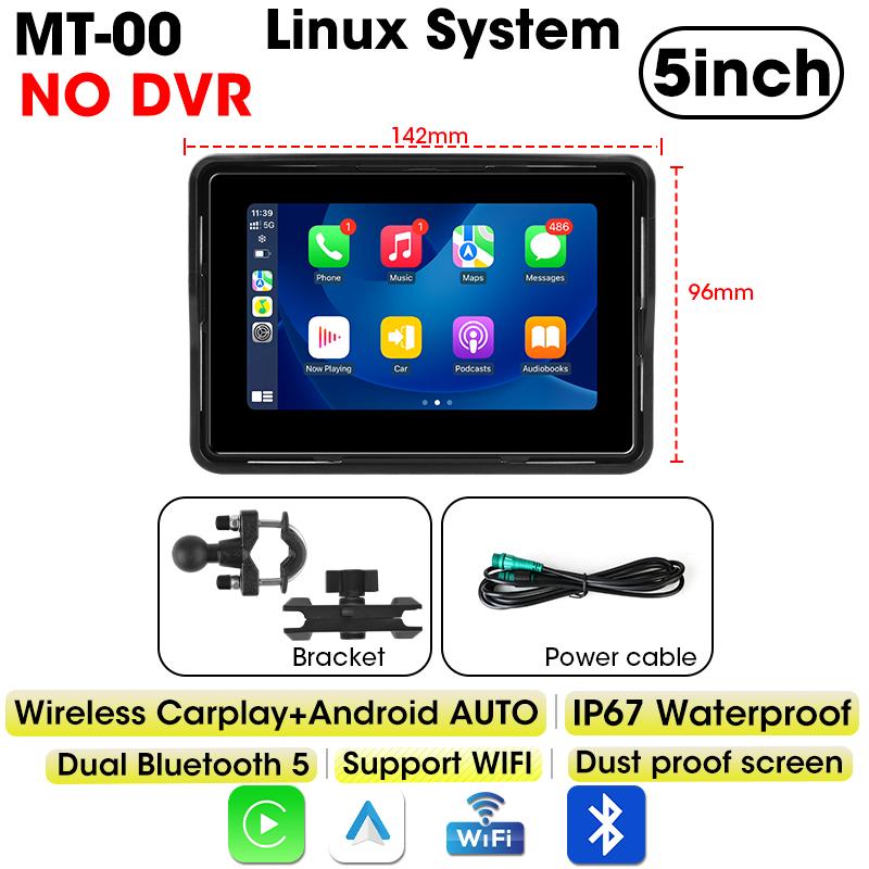 6,86-дюймовый GPS-навигатор, мотоциклетный видеорегистратор, беспроводной Carplay, Android Auto, водонепроницаемый, портативный, двойной Bluetooth-монитор для мотоцикла