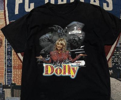 Vintage Dolly Parton Dollywood Grist Mill Black T Shirt Country Music S-5XL