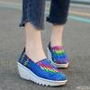 Мода 2025 Весна Женские Плетеные Спортивные Туфли на Танкетке Женские Повседневные Дышащие С Толстой Подошвой Спортивные Туфли для Ходьбы Zapatos De Mujer