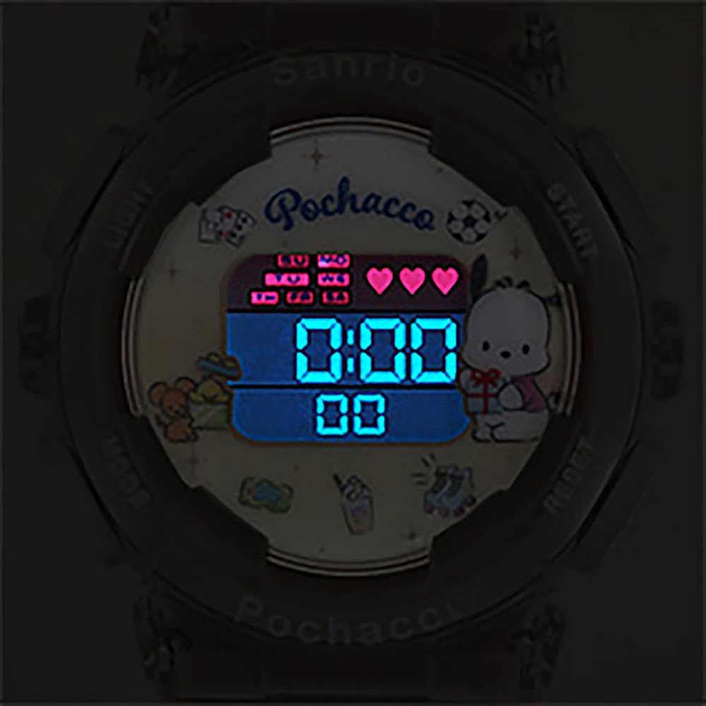 Sun Flame J-Axis Sanrio Pochacco Цифровые часы с подсветкой и функцией будильника для девочек Бежевые